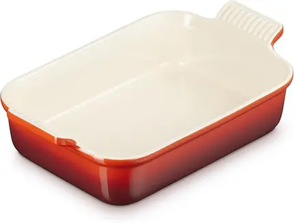 TRAVESSA RETANGULAR 26CM HERITAGE VERMELHO LE CREUSET