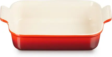 TRAVESSA RETANGULAR 26CM HERITAGE VERMELHO LE CREUSET