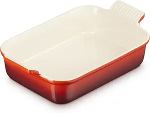 TRAVESSA RETANGULAR 26CM HERITAGE VERMELHO LE CREUSET
