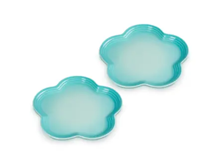 SET 2 PRATOS FLOR 23CM COOL MINT LE CREUSET