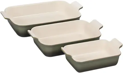 KIT 3 TRAVESSAS RET 19/26/32CM HERITAGE THYME LE CREUSET