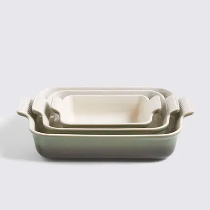 KIT 3 TRAVESSAS RET 19/26/32CM HERITAGE THYME LE CREUSET