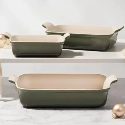 KIT 3 TRAVESSAS RET 19/26/32CM HERITAGE THYME LE CREUSET