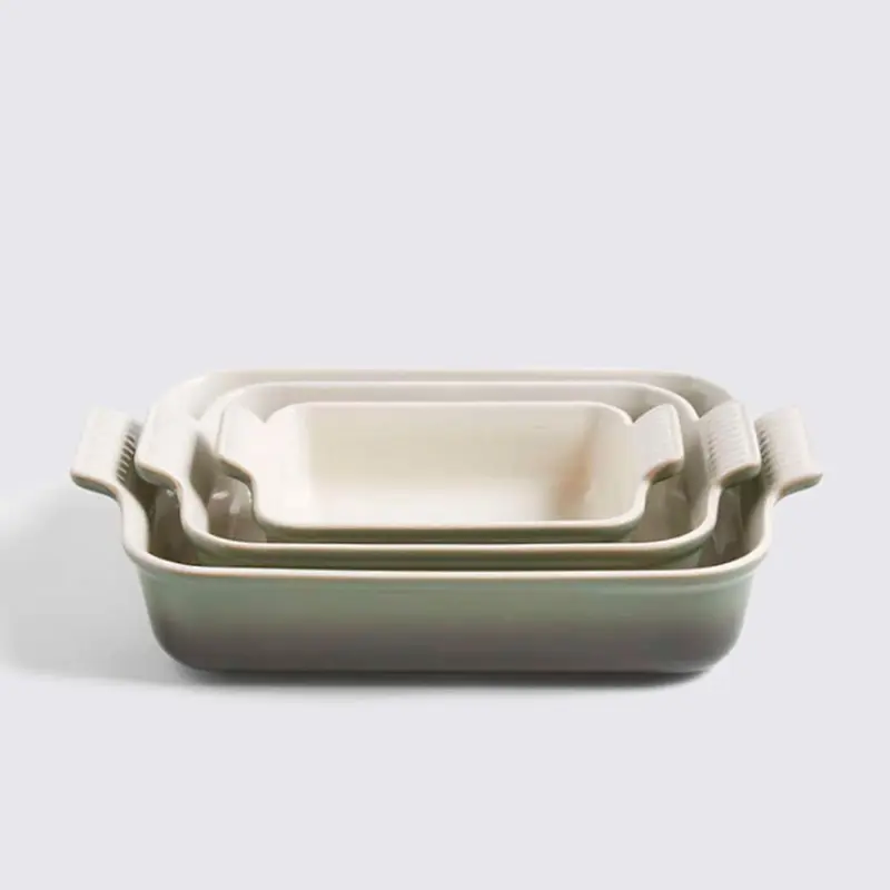 KIT 3 TRAVESSAS RET 19/26/32CM HERITAGE THYME LE CREUSET
