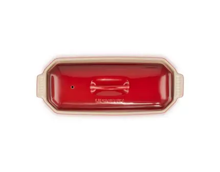 TRAVESSA TERRINE 1,1L HERITAGE CERISE COM TAMPA LE CREUSET