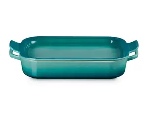 TRAVESSA RETANGULAR 31VM 3L COM TAMPA PRATO BLEU RIVIERA LE CREUSET