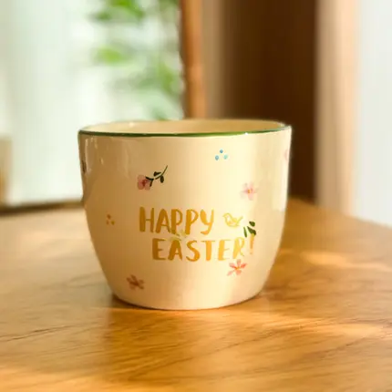 CACHEPOT BOWL VERDE XADREZ FLOR EASTER 9x11,5 CM