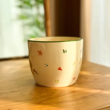 CACHEPOT BOWL VERDE XADREZ FLOR EASTER 9x11,5 CM