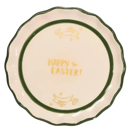 PRATO DE BOLO BABADO PEQUENO COM PE ALTO FLOR EASTER 21x23 CM