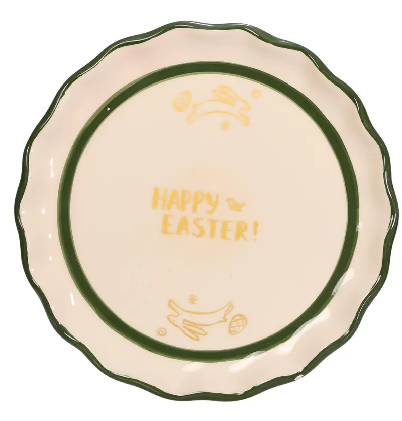 PRATO DE BOLO BABADO PEQUENO COM PE ALTO FLOR EASTER 21x23 CM
