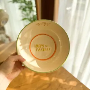 BOWL MEDIO LARANJA VERDE DOURADO EASTER 7x18 950ml CM