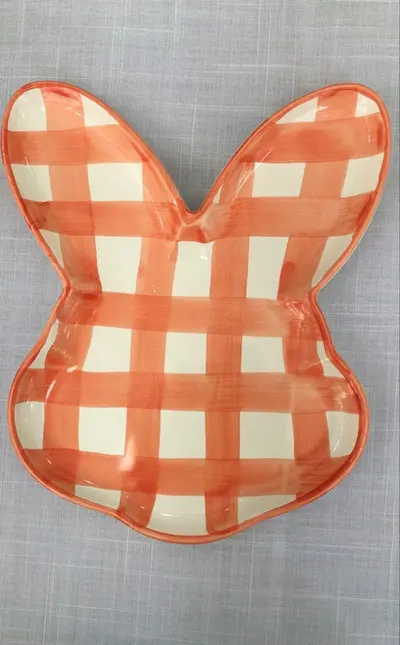 BANDEJA COELHO XADREZ LARANJA EASTER 2x17x19 CM