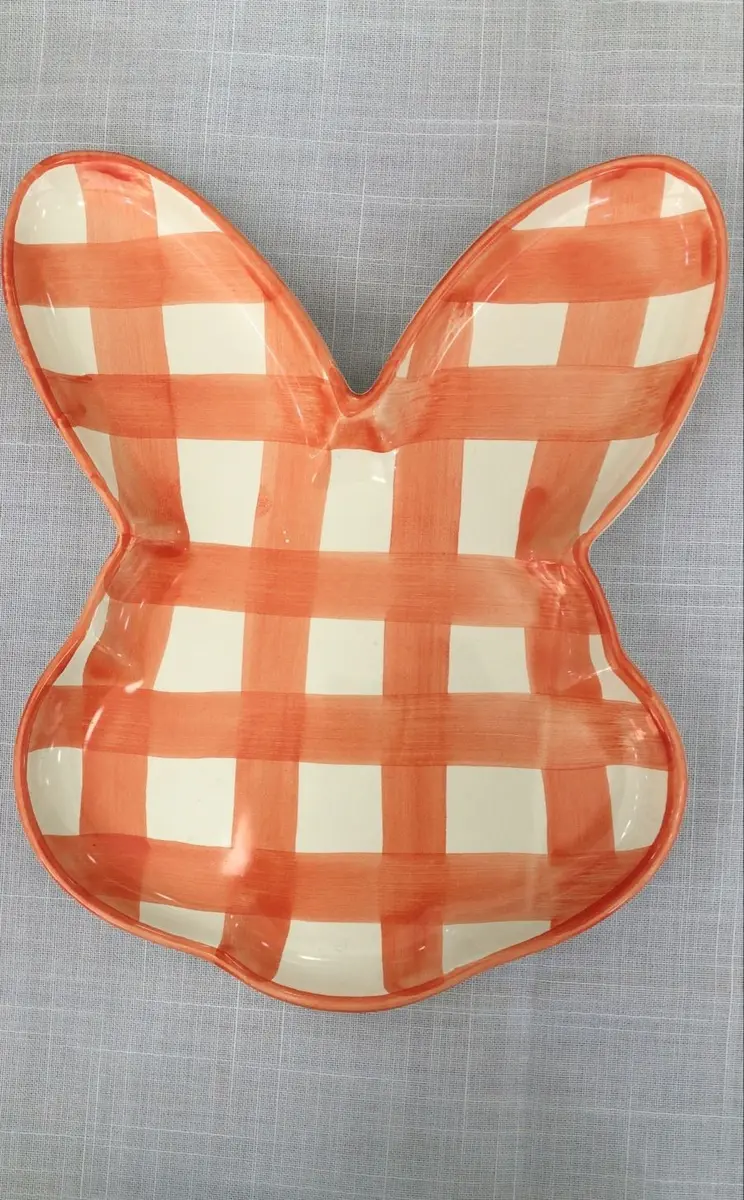 BANDEJA COELHO XADREZ LARANJA EASTER 2x17x19 CM
