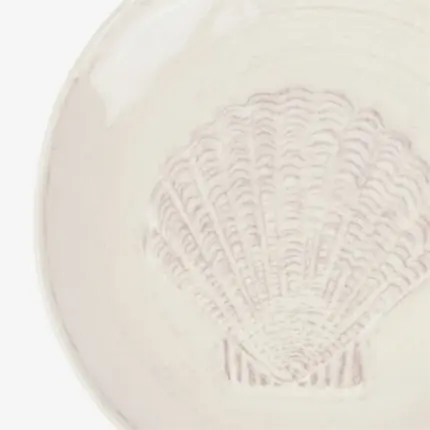 JOGO COM 6 PRATOS DE SOBREMESA EM MELAMINA FUNDO DO MAR OFF WHITE