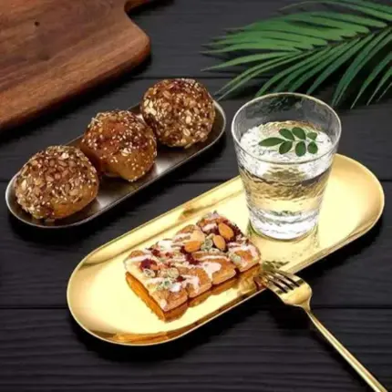 BANDEJA INOX DOURADO 30X12 CM CX120