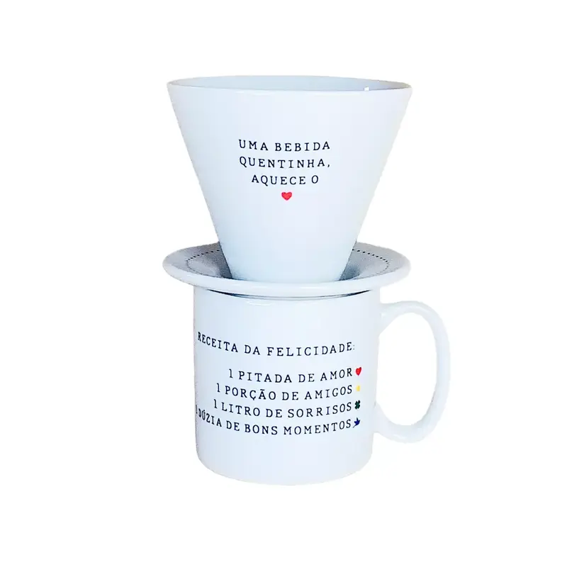 KIT COADOR E CANECA RECEITA DA FELICIDADE