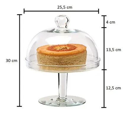 PRATO BOLO PE E CUPULA 25,5cm 790 TR LUVIDARTE