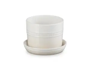 VASO PARA ERVAS COM BANDEJA 14CM MERINGUE LE CREUSET