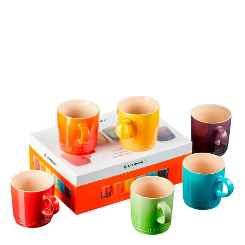 SET 6 CANECAS 350ML LONDON GIFT RAINBOW 2024 SET 521 LE CREUSET