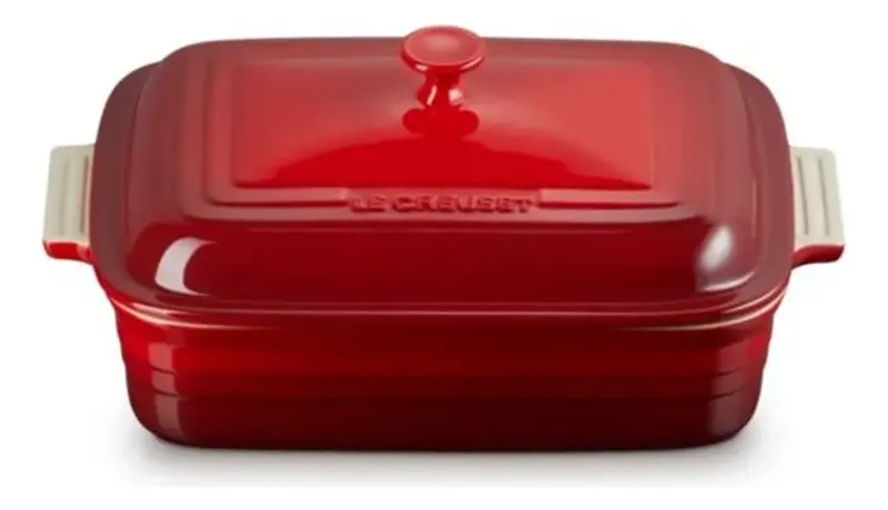 TRAVESSA RETANGULAR 32CM C TAMPA CLASSIC CERISE VERMELHO LE CREUSET