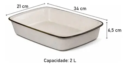 TRAVESSA REFRATARIA TANGO MEDIA 34X21X6,5CM 2L MARESIA OXFORD