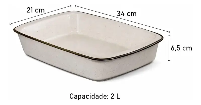 TRAVESSA REFRATARIA TANGO MEDIA 34X21X6,5CM 2L MARESIA OXFORD