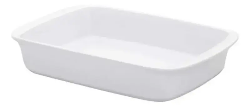TRAVESSA TANGO MEDIA 34X21X6,5 CM 2 L BRANCO  OXFORD
