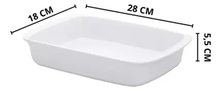 TRAVESSAS TANGO PEQUENA 28X18X5,5CM 1,4L BRANCO OXFORD