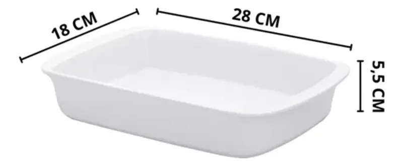 TRAVESSAS TANGO PEQUENA 28X18X5,5CM 1,4L BRANCO OXFORD