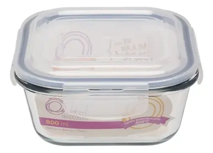 POTE HERMETICO DE VIDRO QUADRADO 800 ML OXFORD