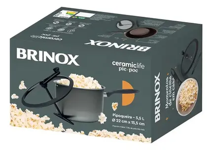 PIPOQUEIRA COM REVESTIMENTO CERAMICO PIC POC Ø 22X15 5,5L CINZA BRINOX