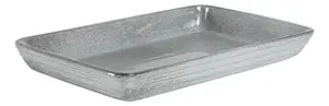 TRAVESSA RETANGULAR JADE CERAMICA CINZA 2L 21x31X5 CM LHERMITAGE