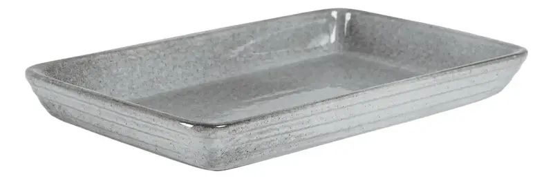 TRAVESSA RETANGULAR JADE EM CERAMICA CINZA 4,2 L 26,5x36,5x7 CM LHERMITAGE