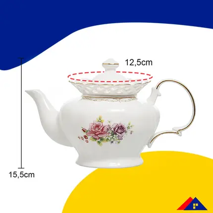 BULE MON CHERI EM NEW BONE CHINA COM FILADO DOURADO 1,1L BRANCO LHERMITAGEB