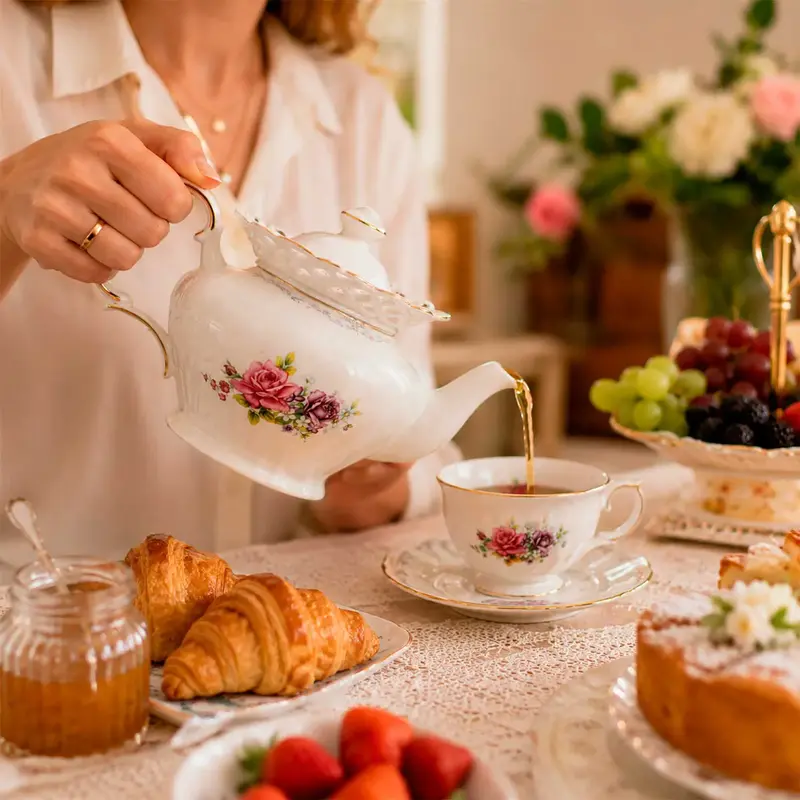BULE MON CHERI EM NEW BONE CHINA COM FILADO DOURADO 1,1L BRANCO LHERMITAGEB