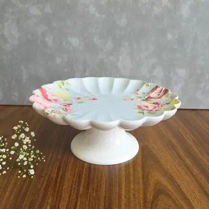 PRATO DE BOLO COM PE VO DULCE 20X8 CM SCALLA