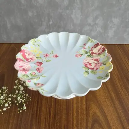 PRATO DE BOLO COM PE VO DULCE 20X8 CM SCALLA