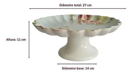 PRATO DE BOLO COM PE VO DULCE 20X8 CM SCALLA