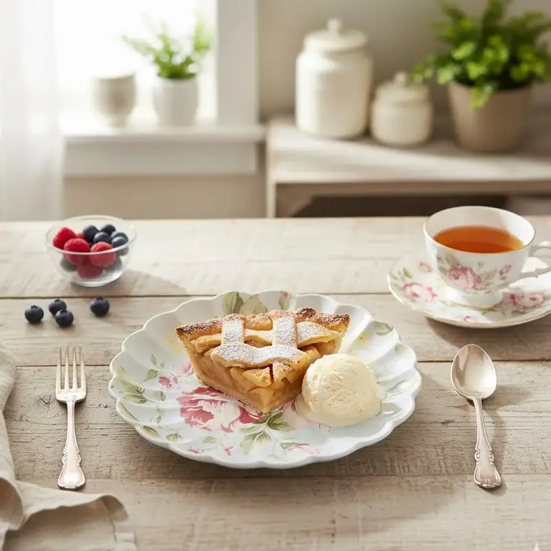 CONJUNTO COM 6 PRATOS DE SOBREMESA RELEVADO AZUL COM ROSAS VO DULCE SCALLA