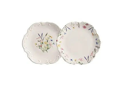 CONJUNTO COM 6 PRATOS DE SOBREMESA  PRIMAVERA SCALLA
