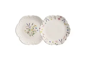 CONJUNTO COM 6 PRATOS DE SOBREMESA  PRIMAVERA SCALLA