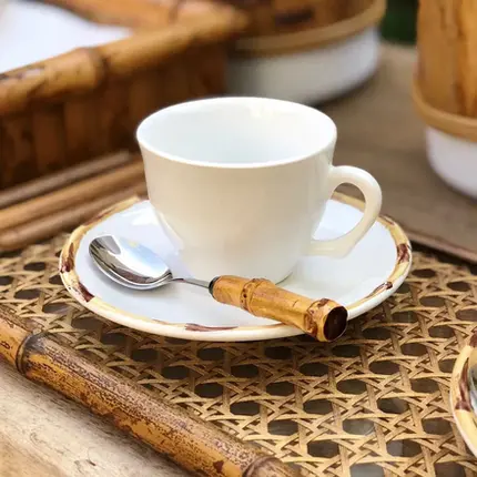 JOGO COM 6 XICARAS DE CHA COM PIRES BAMBU SCALLA