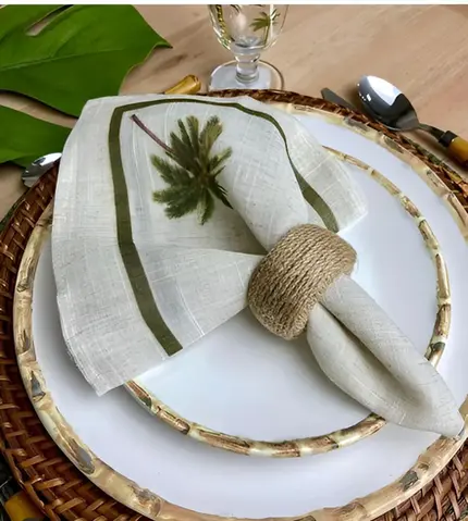 JOGO COM 6 PRATOS DE SOBREMESA BAMBU SCALLA