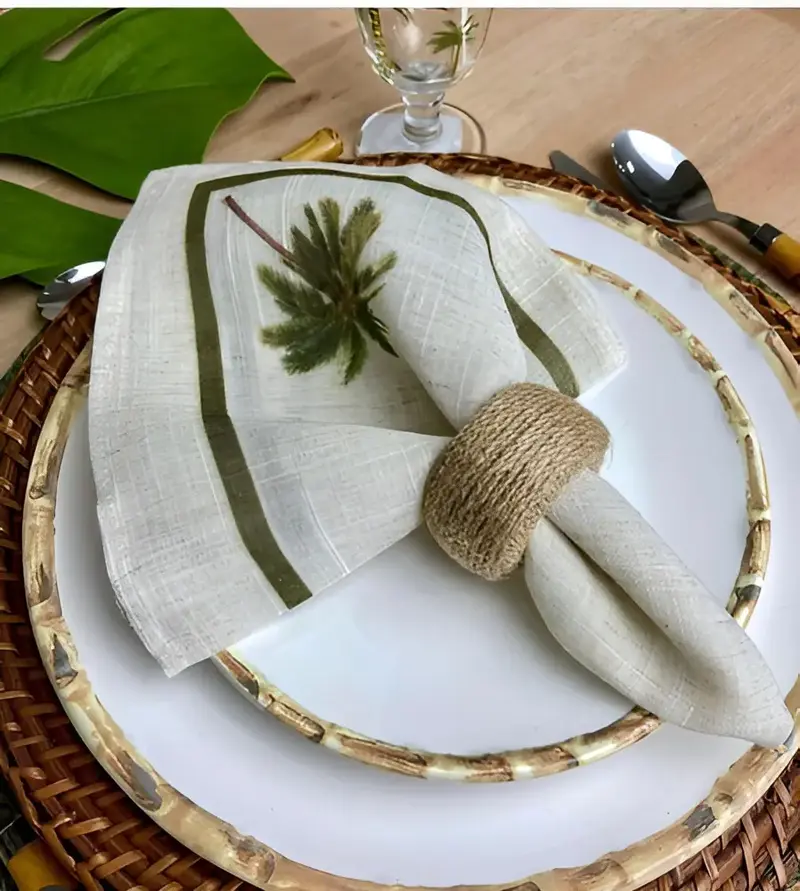 JOGO COM 6 PRATOS DE SOBREMESA BAMBU SCALLA