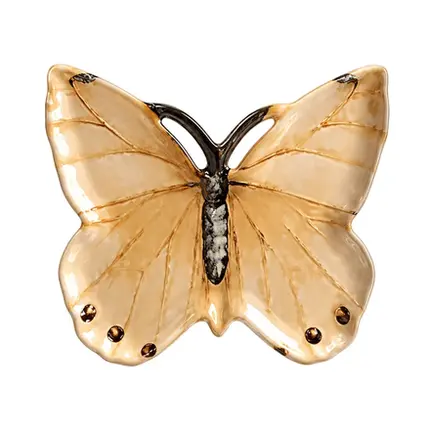 PRATO DE SOBREMESA RELEVADO DOURADO BUTTERFLY SCALLA