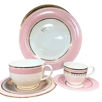 APARELHO DE JANTAR ROSE LINE 30 PEÇAS STRAUSS