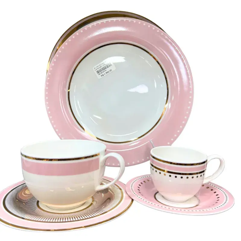 APARELHO DE JANTAR ROSE LINE 30 PEÇAS STRAUSS