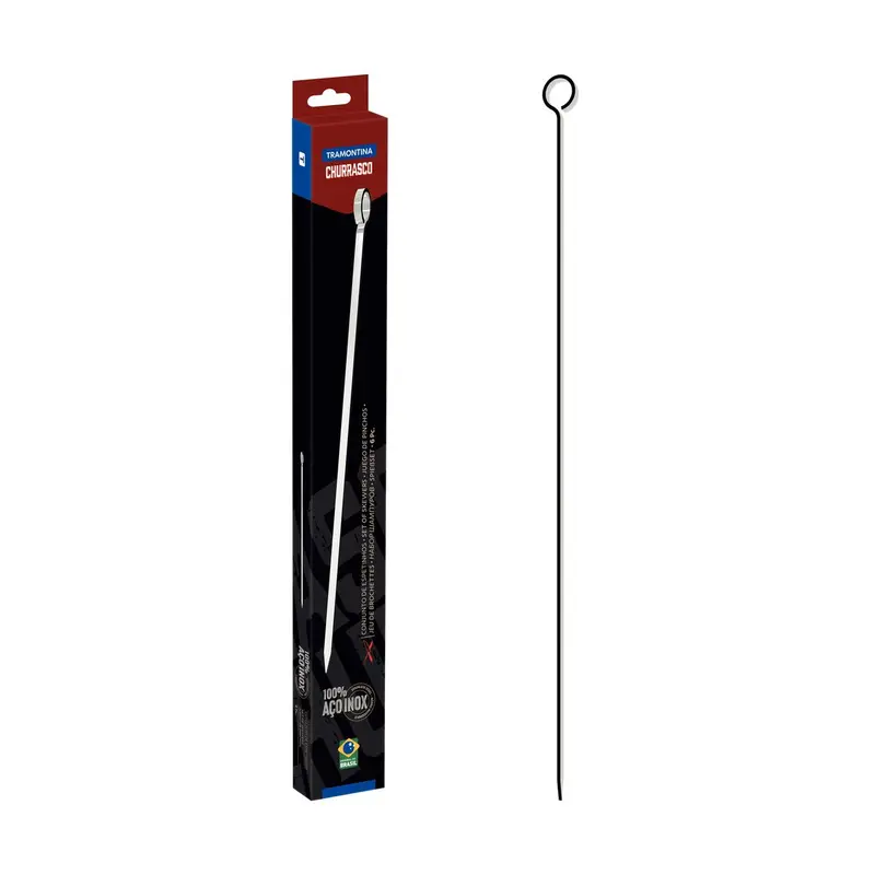 CONJUNTO DE 6 ESPETOS ACO INOX 30 CM TRAMONTINA