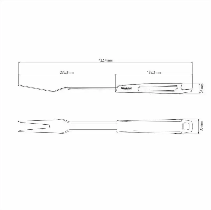 GARFO TRINCHANTE CHURRASCO BLACK TRAMONTINA