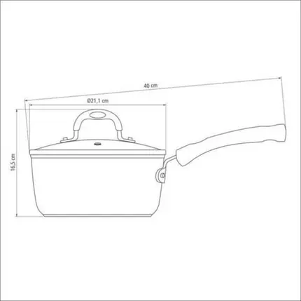 PANELA MONACO INDUÇÃO PRETA 20CM 2,6L TRAMONTINA